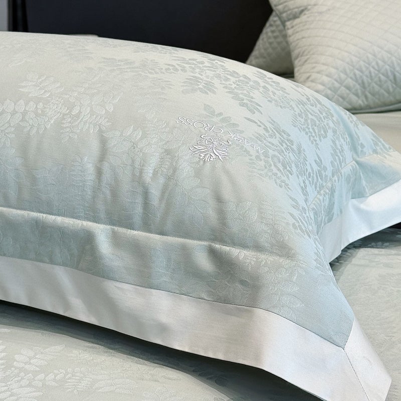 Mark Cross Good Luck Cotton Jacquard Bedding Set - Elegant Floral Pattern, All-Season Comfort - Image 4