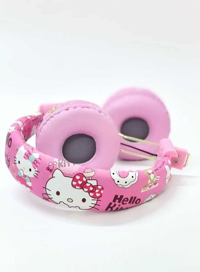 Upgraded pink Hello Kitty pattern Bluetooth wireless headphones for children, noise-cancelling wireless headphones for children, suitable for TF cards, mobile phones, tablets  - Image 5