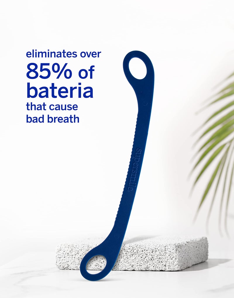 Supersmile Ripple Edge Tongue Cleaner, Ergonomic Reusable Tongue Scraper, 3 Count - Image 2