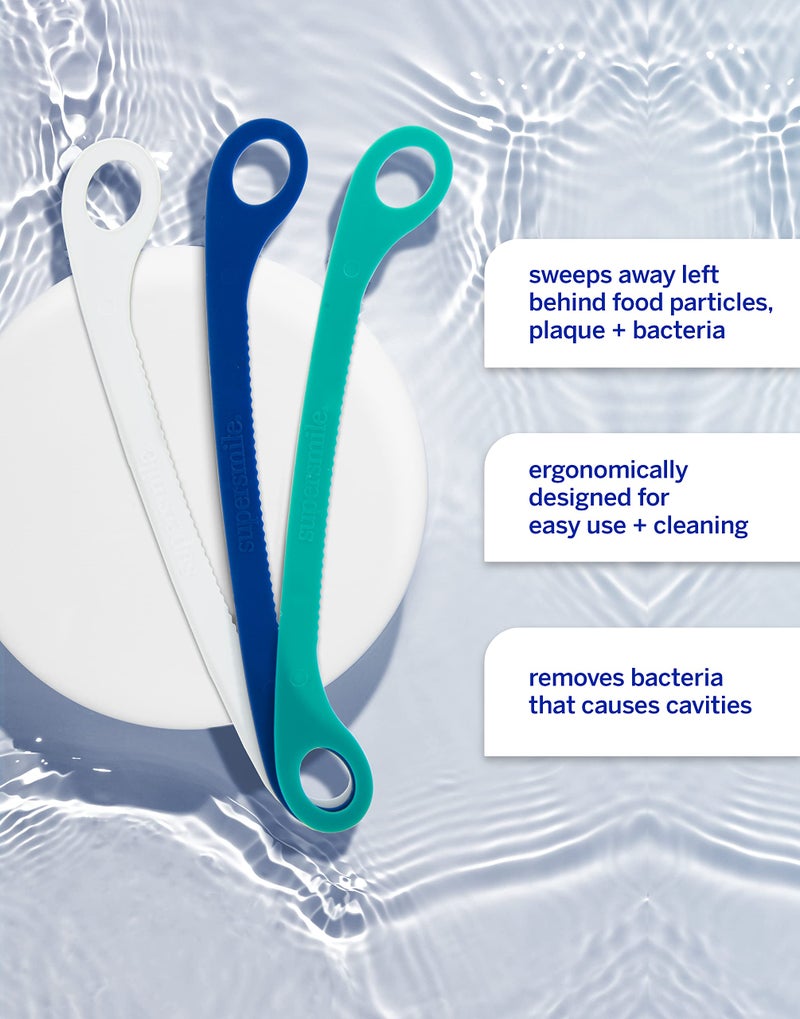 Supersmile Ripple Edge Tongue Cleaner, Ergonomic Reusable Tongue Scraper, 3 Count - Image 4
