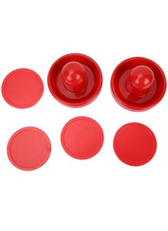 Plastic Air Ice Hockey Pushers Pucks Set Replaceable for Tables Game Equipment(Red L)