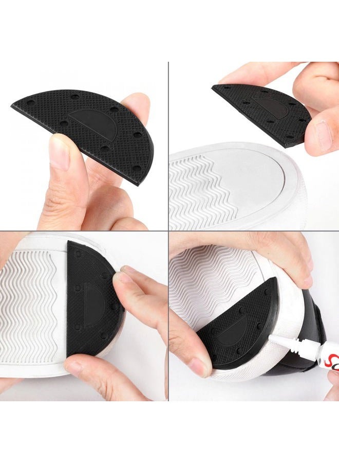 uxcell Antislip Rubber Shoes Boots Sole Heel Guard Plate Taps Repair Pads Black 8pcs - Image 5