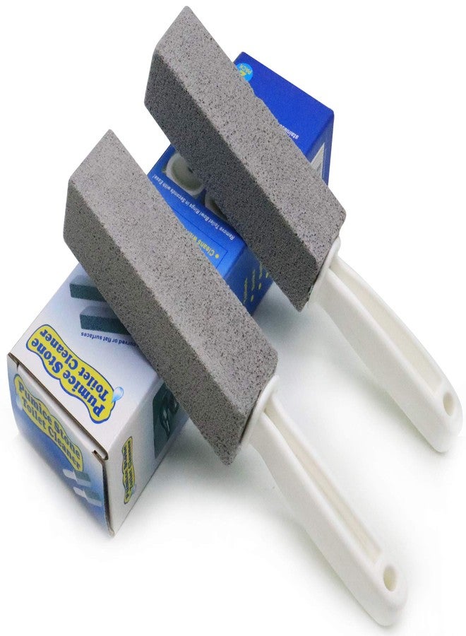 Tuodeal Pumice Cleaning Stone with Handle Pumice Stone for Toilet Bowl Household Cleaning 2 Pack - Image 1