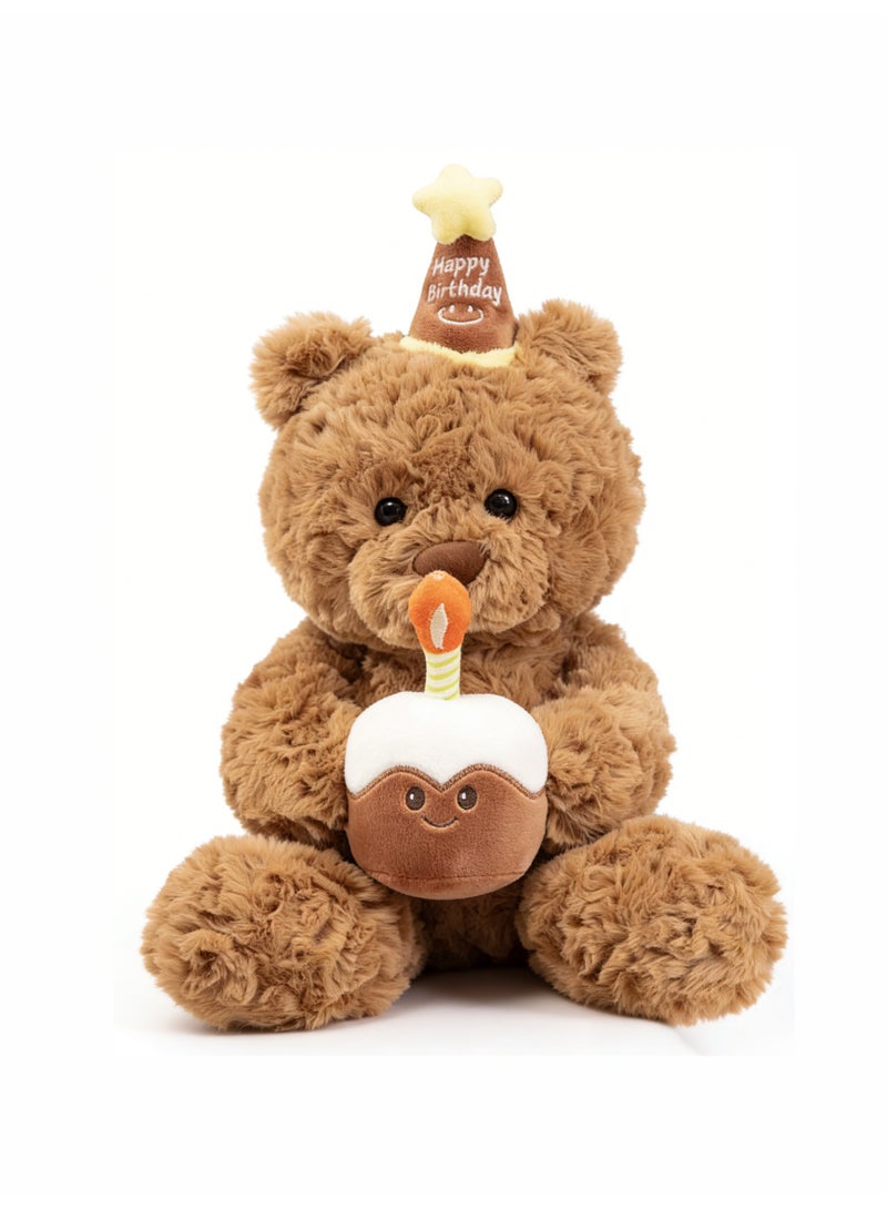 جيليكات Birthday wishes bear doll hug cake plush bear doll birthday party holiday gift for children. - Image 1