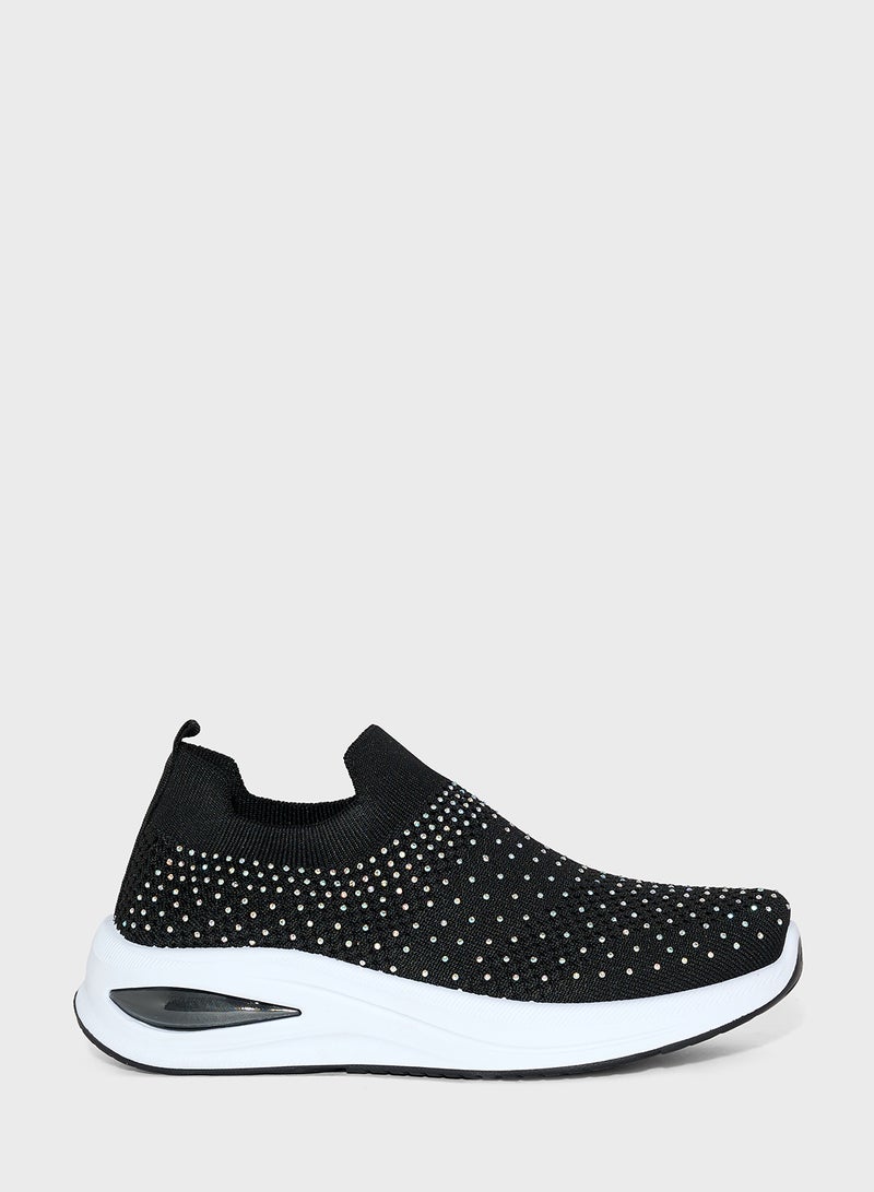 Ginger Diamante Knit Slip On Comfort Shoe  - Image 1