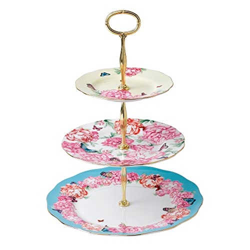 ROYAL ALBERT Devotion Gratitude and Joy 3-Tier Cake Stand, 10.5 x 10.5 x 14.0", Multicolor - Image 2
