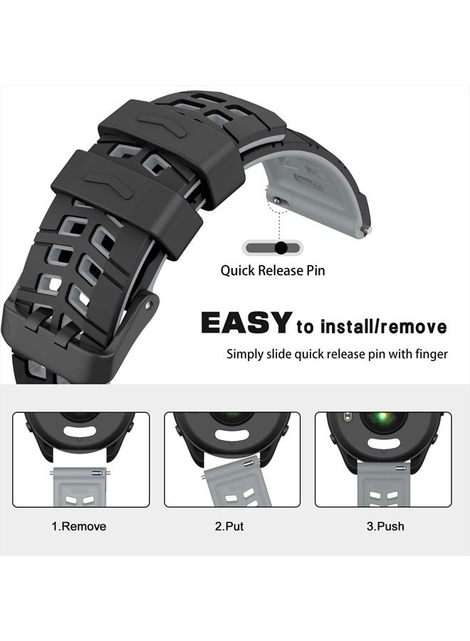 ISABAKE Compatible with Garmin Vivoactive 4/Venu 2/Forerunner 255 265 Bands,Silicone Strap Sport Wristband for Samsung Galaxy Watch 3 45mm/Galaxy Watch 46mm/Gear S3 Frontier Watch Band - Image 5