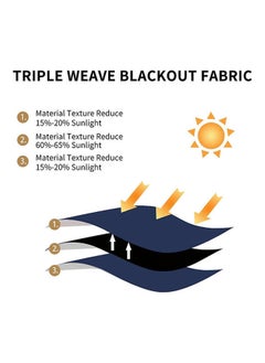 Cartela Curtains ستائر تعتيم الغرفة بحلقة معدنية مقاس 132 عرضًا × 160 ارتفاعًا  - Image 3