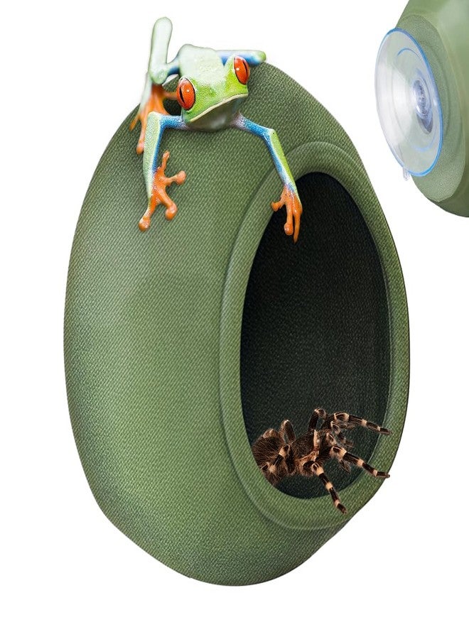 DQITJ 1 Pack Jumping Spider Nest Spider Hide Tree Frog Habitat Accessories Hermit Crab Climbing Hideout (Green) - Image 1
