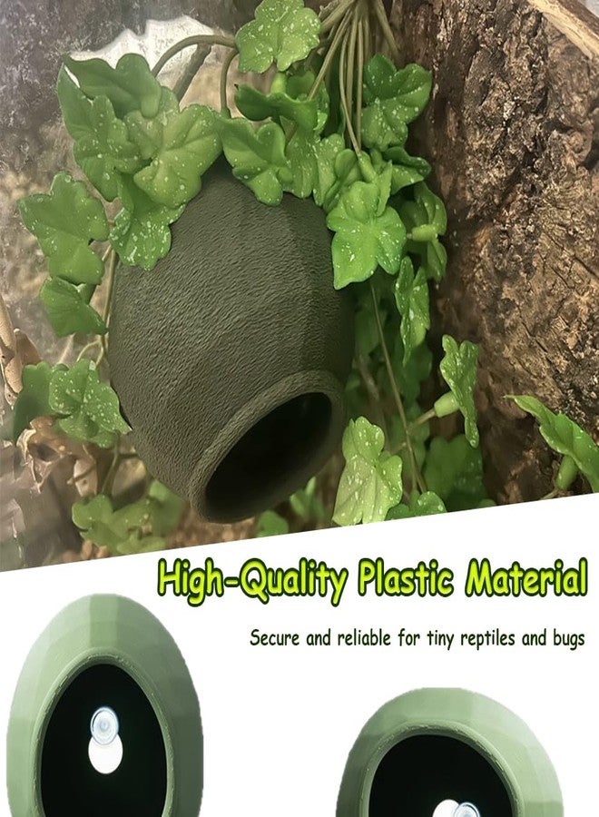 DQITJ 1 Pack Jumping Spider Nest Spider Hide Tree Frog Habitat Accessories Hermit Crab Climbing Hideout (Green) - Image 4