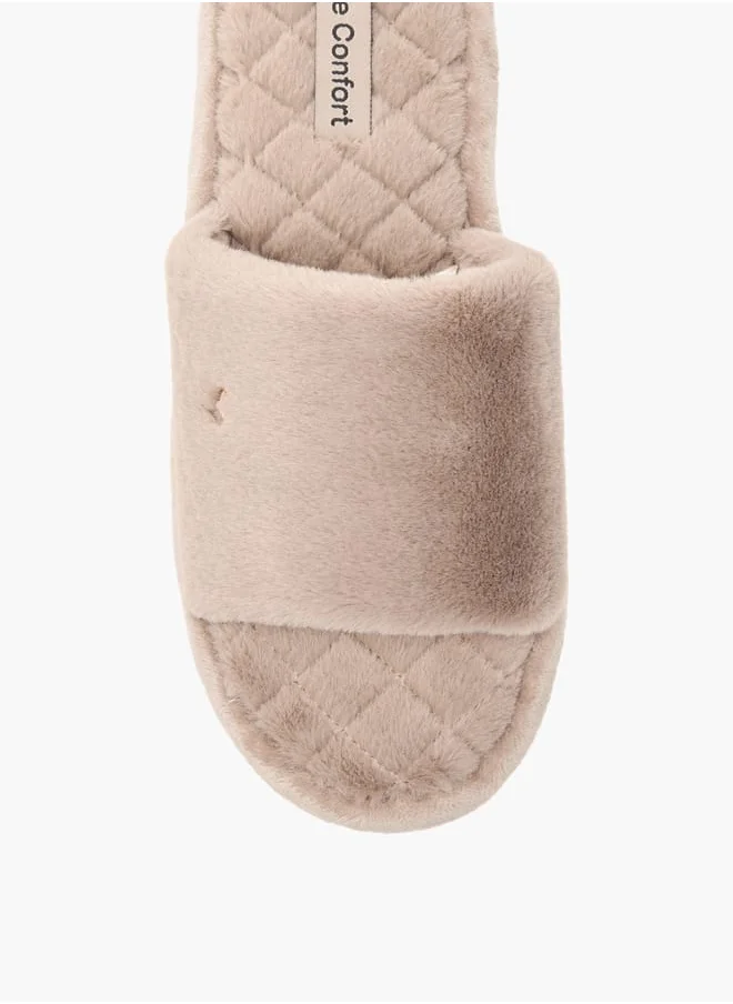لو كونفورت Womens Quilted Slip-On Bedroom Slippers