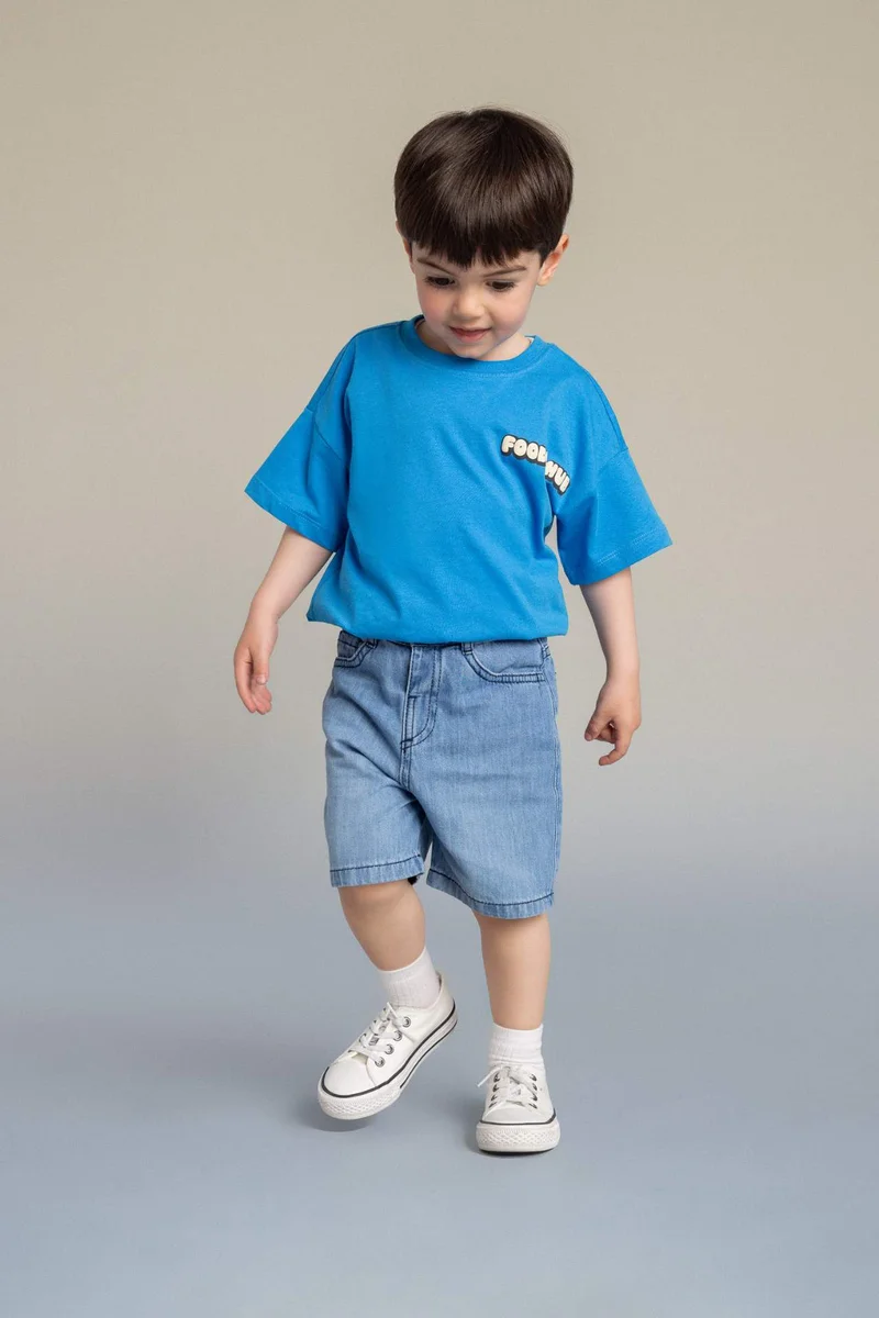 Defacto Oversize Fit Puff Print Short Sleeve T-Shirt