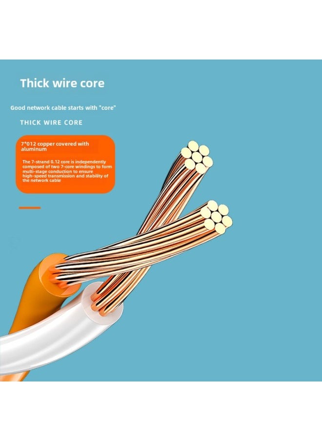 Generic Six Kinds Of Gigabit Finished Broadband Network Cable Seven Kinds Of Computer Router 1m Jumper Outdoor Monitoring Cat6 Line-Color:Blue-Line Length:3 M  - Image 3