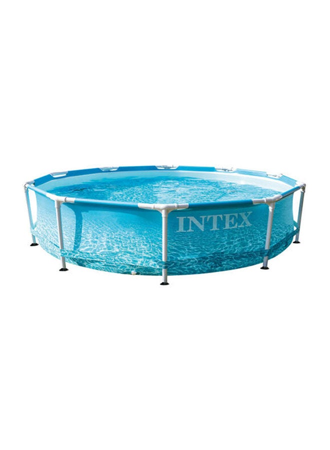 INTEX Beachside Frame Round Swimming Pool 305x76cm Ages 5+ 305x76cm - Image 1