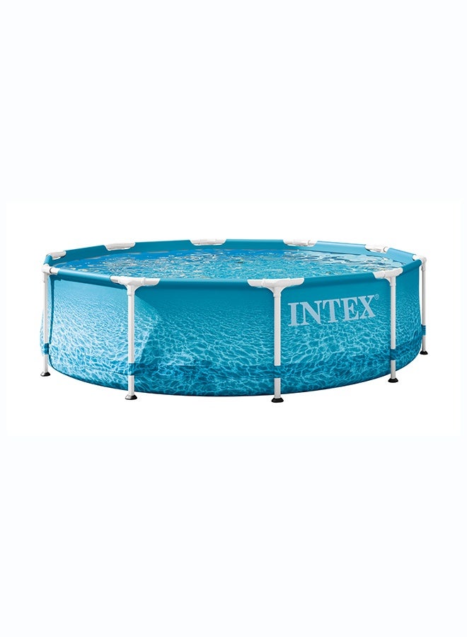 Intex, Beachside Frame Round Swimming Pool, Ages 5+, 305x76cm 305x76cm - Image 1