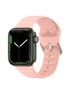 Generic Replacement Strap Ocean Ripple Watch Band For Apple Watch Series 8&7 41mm / SE 2&6&SE&5&4 40mm Light Pink 