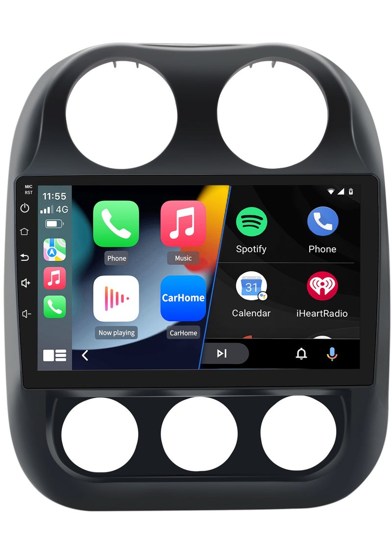 Junsun Android 12 Car Radio Stereo for Jeep Compass Patriot 2010 2011 2012 2013 2014 2015 2016, 10 inch CarPlay Android Auto  - Image 1