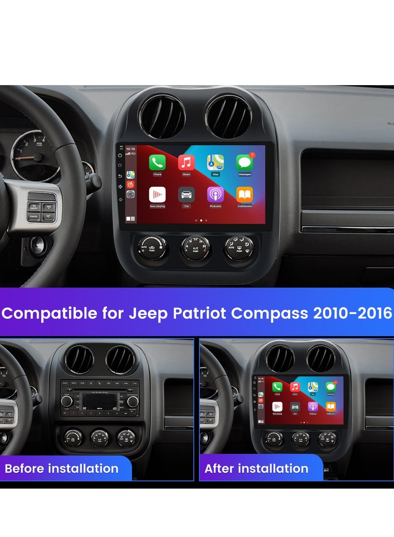 Junsun Android 12 Car Radio Stereo for Jeep Compass Patriot 2010 2011 2012 2013 2014 2015 2016, 10 inch CarPlay Android Auto  - Image 5