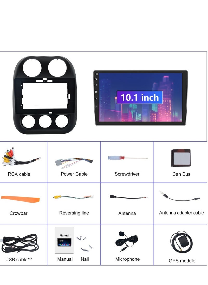 Junsun Android 12 Car Radio Stereo for Jeep Compass Patriot 2010 2011 2012 2013 2014 2015 2016, 10 inch CarPlay Android Auto - Image 4