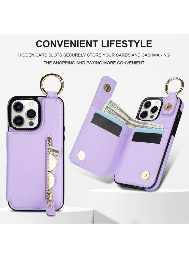 S-TOP Case For iPhone 12 Pro Litchi Texture Zipper Double Buckle Card Bag Phone Case - Image 5