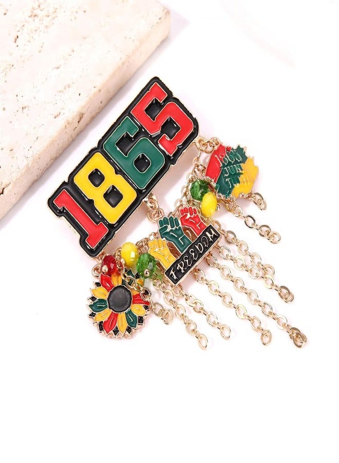 ARATLENCH African Brooches Africa Map Black Women Fist Heart Afro Brooch Pins Colorful Enamel 1865Juneteenth Black History Month Lapel Pins for Women Girls (African Brooches C) - Image 2
