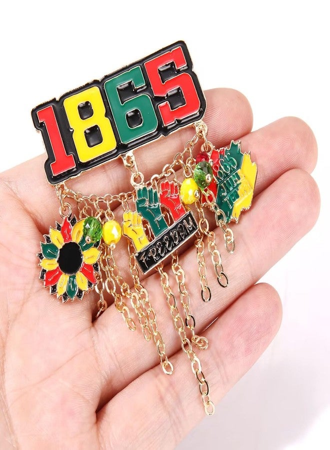 ARATLENCH African Brooches Africa Map Black Women Fist Heart Afro Brooch Pins Colorful Enamel 1865Juneteenth Black History Month Lapel Pins for Women Girls (African Brooches C) - Image 3