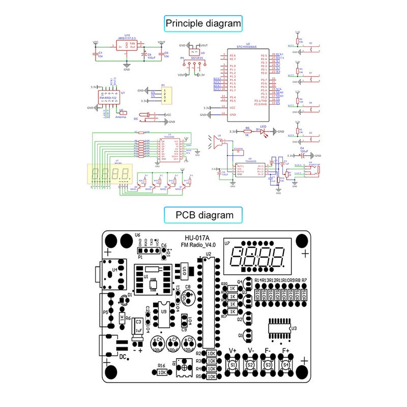 Radio Assembly Kit Frequency Modulation Circuit Board Microcontroller DIY Electronic Production Soldering Practice Bulk Parts - Image 5