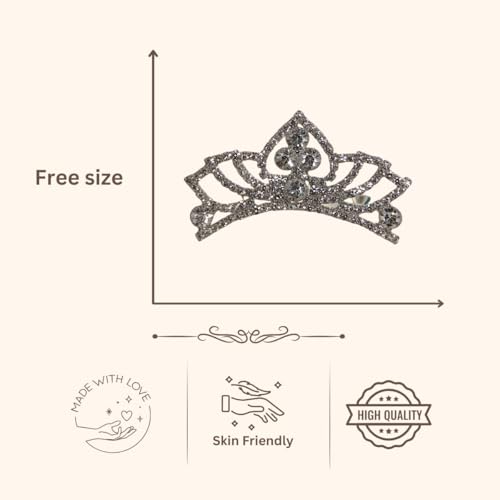 ACCESSHER Silver Plated Crystal Tiara for Girls & Women | Bridal Crown for Wedding, Birthday, Prom and Special Ocassion | Princess Look Headband | Tiara For Women & Girls (Design 9) - Image 5