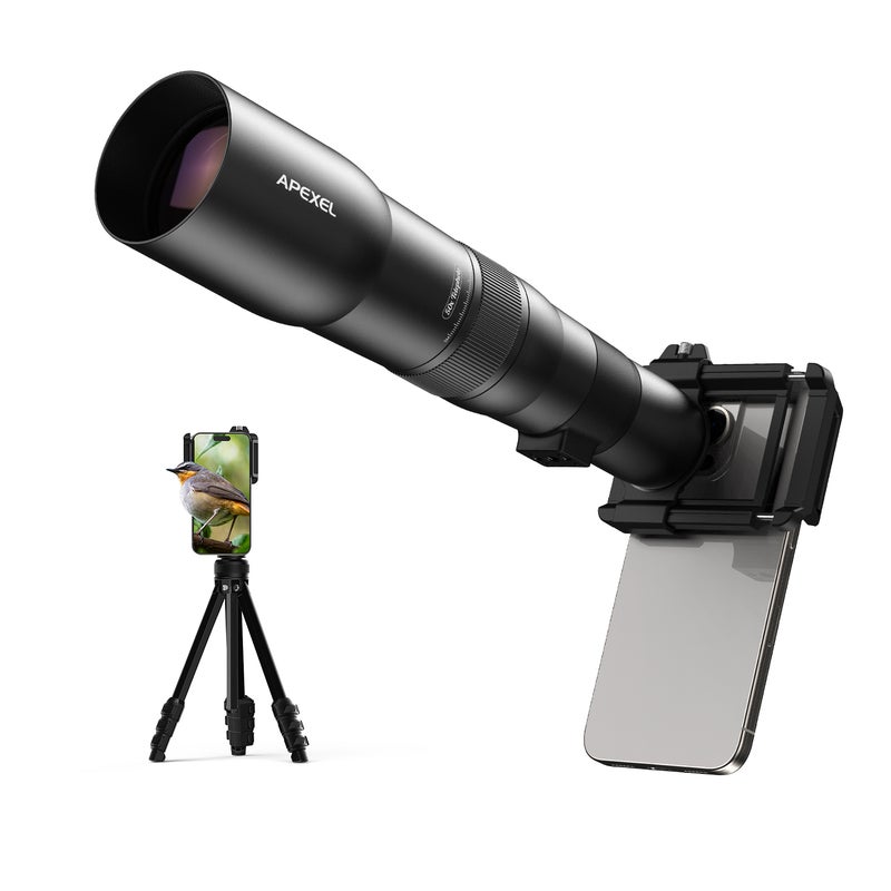 مجموعة عدسة دائمة للهواتف المحمولة من نوع منظور عالي الوضوح APEXEL T30 30X//T50 50X، منظور أحادي العين بعرض طويل مع حامل ثابت - Image 5