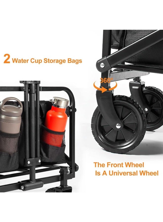 DubaiGallery Durable Foldable Outdoor Wagon Cart Featuring Sturdy Steel Frame, Large Fabric Basket, Easy Pull Handle, Compact Storage Size, Suitable for Camping, Shopping, Gardening, and Sports Equipment - Image 5