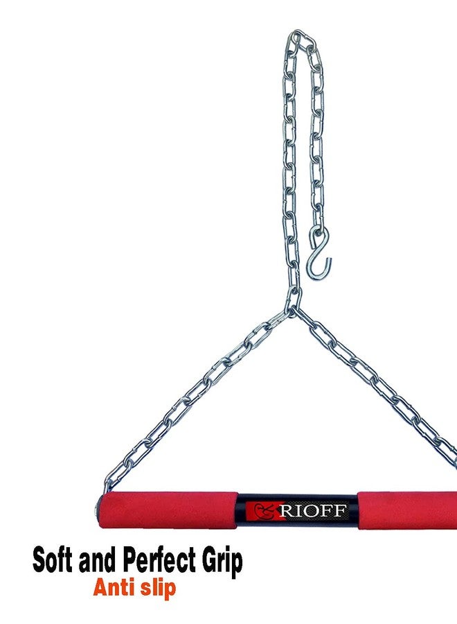 قضيب تعليق Rioff® لزيادة الطول، مصنوع من الفولاذ الصلب الثقيل، مناسب لتمارين العقلة والسحب في المنزل والنادي الرياضي للأولاد والبنات والبالغين (5 أقدام). - Image 3