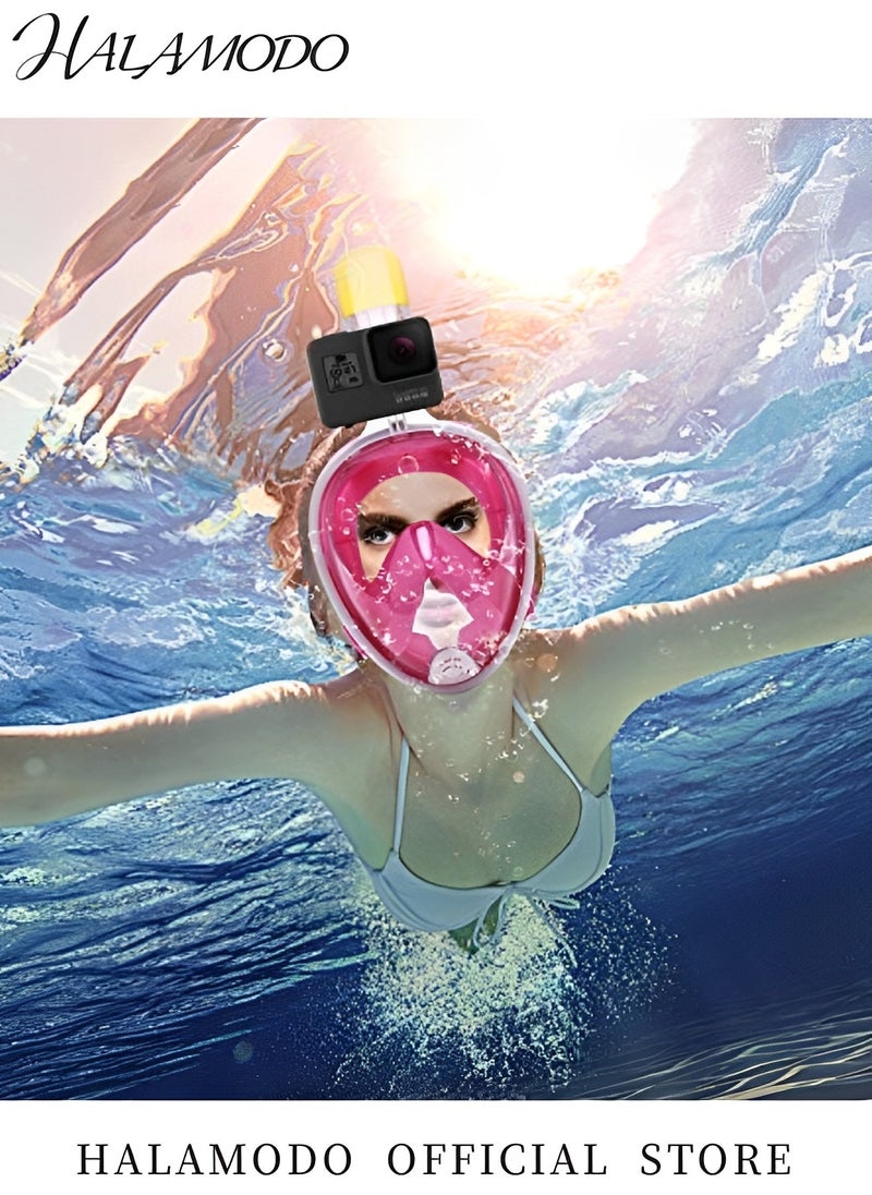 HALAMODO - Full Face Snorkel Mask with Latest Dry Top Safe Breathing System Foldable 180 Degree Panoramic View Snorkeling Gear with Professional Anti-fog & Anti-leak Design for Adults - Image 1