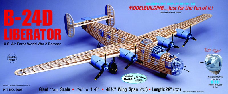 Guillows Consolidated B24D Liberator Model Kit Small