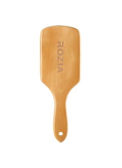 Rozia Pro Natural Bamboo Hair Brush Natural Rainbow Bamboo Paddle Hair Brush With Colorful Nylon Pins Anti Static Detangling Hair Brush For Woman Girls And Kids For All Hair Types.(Brown)  - Image 5