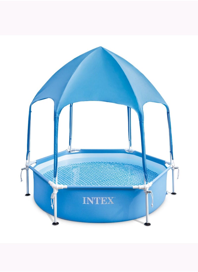 INTEX Canopy Metal Frame Pool - 1.83m x 38cm Sun-Shaded Water Play for Kids  - Image 5