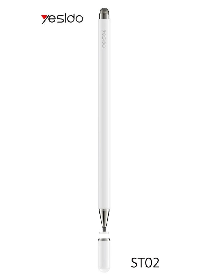Yesido ST02 2-in-1 Capacitive Active Stylus Pen – Smart Pressure Sensitive Touch Screen Stylus for Tablets & Smartphones – Universal Compatibility for iPhone, iPad, Android Devices – Precision Tip for Writing, Drawing, and Editing – Ideal for Artists, Students & Professionals  - Image 2