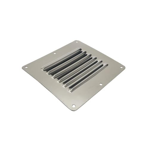 Douzime Boat Cabin Vents Louver Grill Cover Ventilation Louver 4-1/2" X 5" 316 Stainless Steel Stamped Air Venting Panel Cover 2 Pack - Image 4