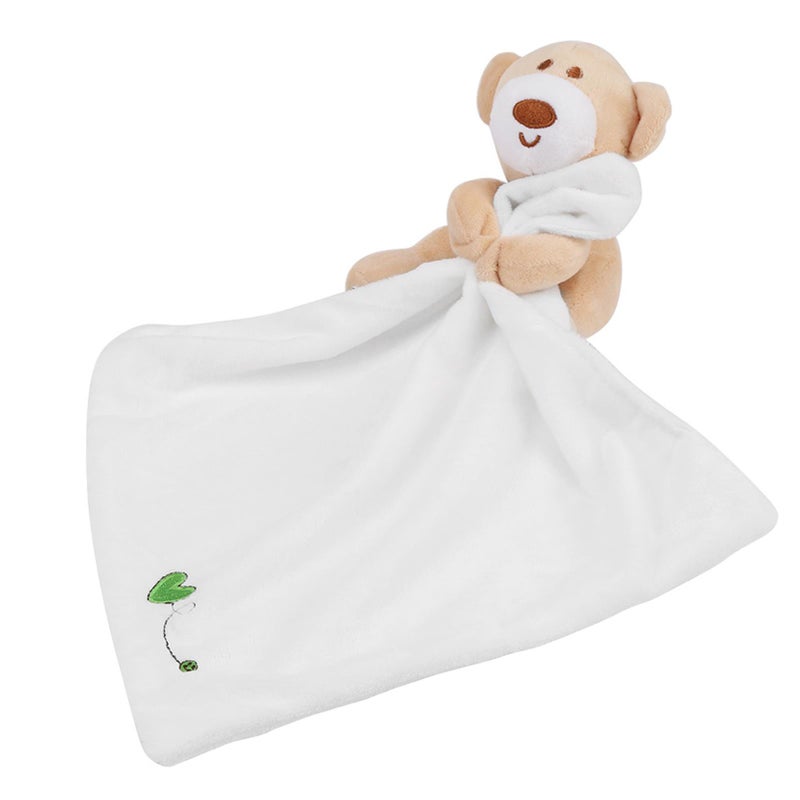 Baby Security Blanket: White Plush Fabric - Soft Skin-friendly Soother With Bear Companion for Newborns, Infant Sleep & Baby Gifting - Image 3
