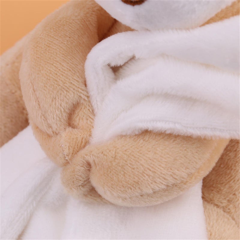 Baby Security Blanket: White Plush Fabric - Soft Skin-friendly Soother With Bear Companion for Newborns, Infant Sleep & Baby Gifting - Image 5