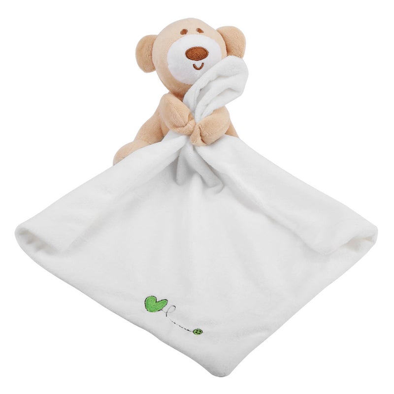 Baby Security Blanket: White Plush Fabric - Soft Skin-friendly Soother With Bear Companion for Newborns, Infant Sleep & Baby Gifting - Image 2