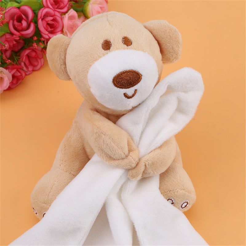 Baby Security Blanket: White Plush Fabric - Soft Skin-friendly Soother With Bear Companion for Newborns, Infant Sleep & Baby Gifting - Image 4