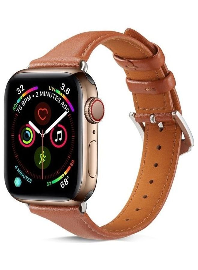 NIBEMINENT Replacement Watchbands For Apple Watch Series 7 45mm/6 & SE 5 4 44mm/3 2 1 42mm Brown - Image 3