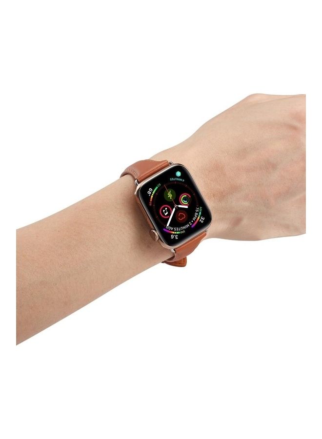 NIBEMINENT Replacement Watchbands For Apple Watch Series 7 45mm/6 & SE 5 4 44mm/3 2 1 42mm Brown - Image 5