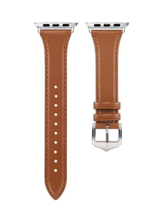 NIBEMINENT Replacement Watchbands For Apple Watch Series 7 45mm/6 & SE 5 4 44mm/3 2 1 42mm Brown - Image 2
