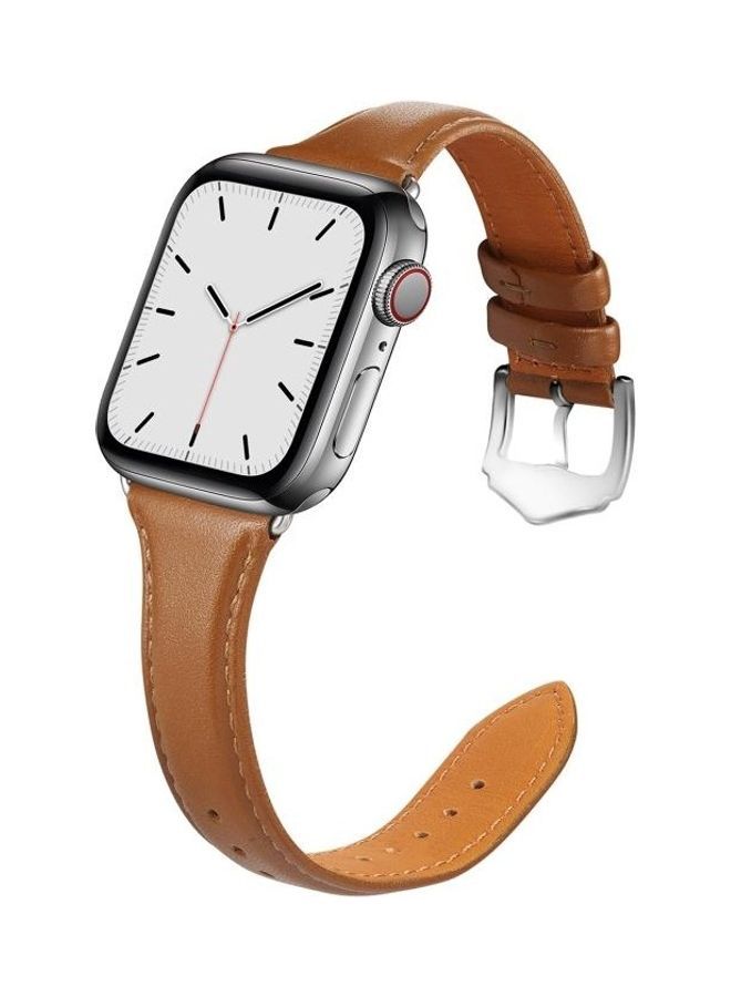 NIBEMINENT Replacement Watchbands For Apple Watch Series 7 45mm/6 & SE 5 4 44mm/3 2 1 42mm Brown - Image 4