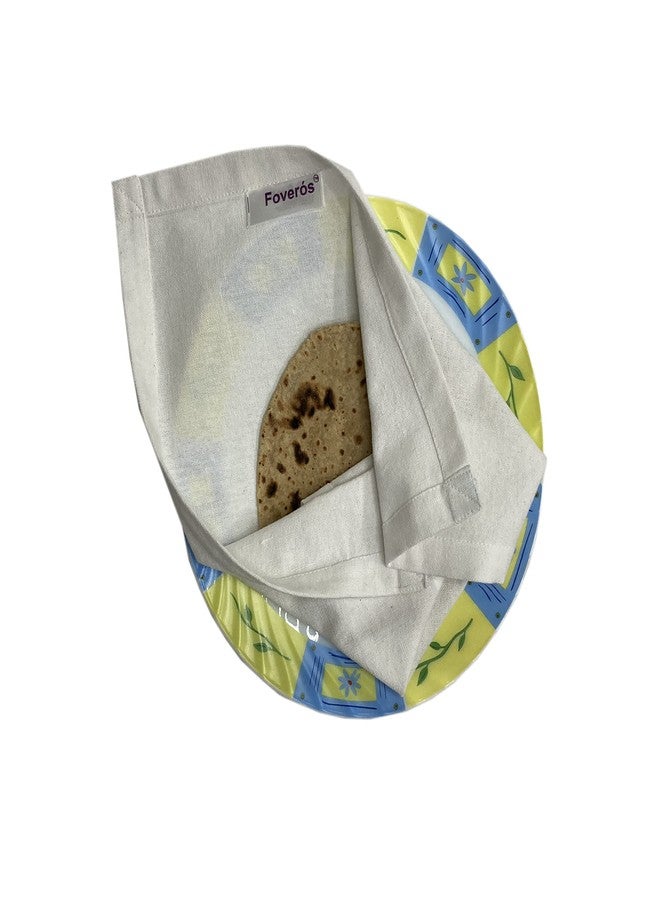 FOVERÓS Set of 6 Cotton Roti Cover chapati coer Kids Tiffin Napkin for School roti Chapati Cover Size : 35 x 35 cms Colour : Multicolour (35 X 35 Cms, 6) - Image 3