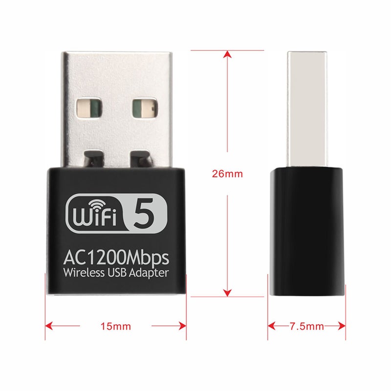 بطاقة شبكة لاسلكية 2.4جيجا 5جيجا AC1200ميجابت في الثانية محول يواسبي مقبول واي فاي ثنائي النطاق RTL8812 - Image 4