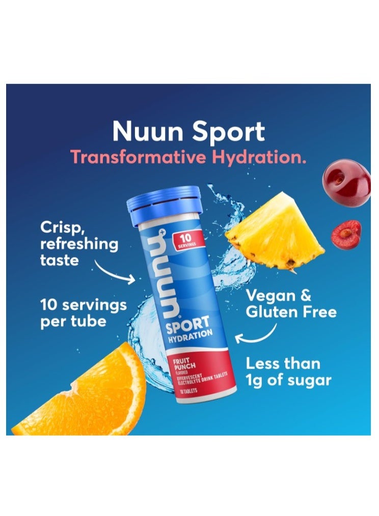 Nuun Fruit Punch Sports Hydration Effervescent Electrolyte Drink Tablets – 10 Tablets - Image 1