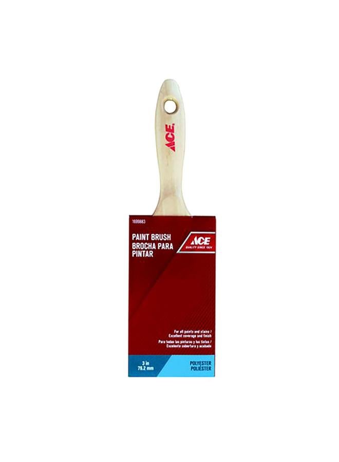 ACE Synthetic Wooden Handle Multi-Purpose Soft-Bristled Professional Paint Brush Beige 3 Inch