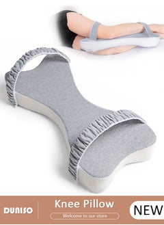 DUNISO Knee Pillow for Side Sleepers, Memory Foam Leg Pillow for Sleeping, Hip & Leg Elevation for Pregnancy and Relief Lower Back Pain, Foldable Pillow with Removable and Washable Cover, Leg Positioner Pillows for Sciatica Relief, Back, Leg, Hip, Pregnancy and Joint Pain  - Image 1